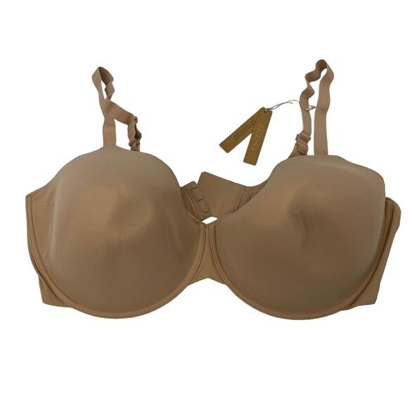 SKIMS Fits Everybody T-Shirt Bra Clay Lightly Lined Demi Stretch 46DDD NEW - Picture 4 of 7